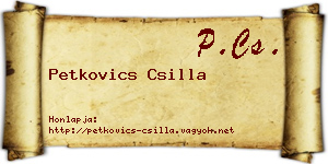 Petkovics Csilla névjegykártya